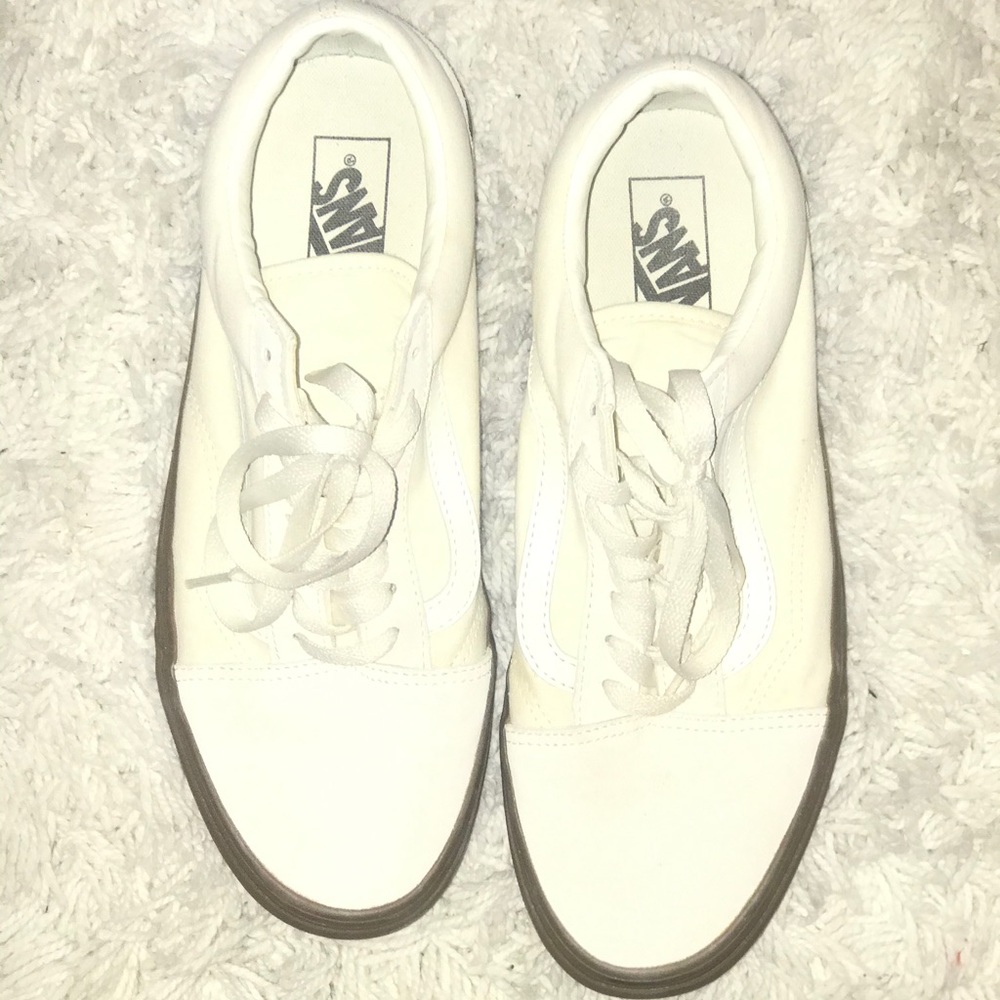 White/Cream Vans with gum bottom